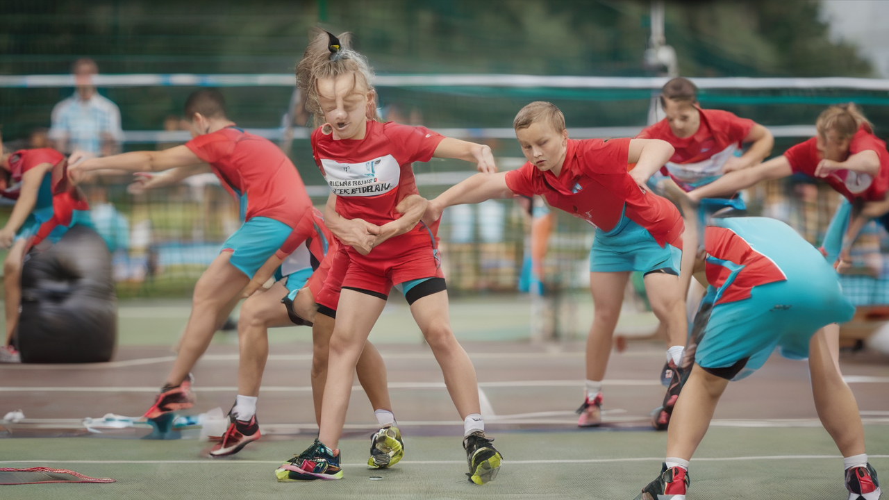 Dynamiczne słuchawki sportowe w jaskrawych kolorach podczas użytkowania w trakcie treningu