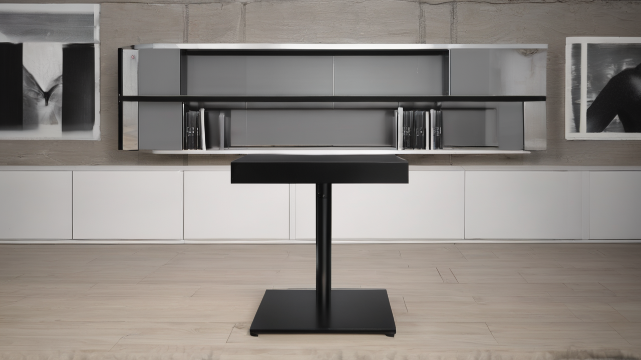 Minimalistyczny stojak aluminiowy w kolorze czarnym